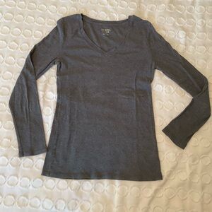 Merona Charcoal Long Sleeve V-Neck Top